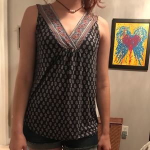 navy blue floral tank